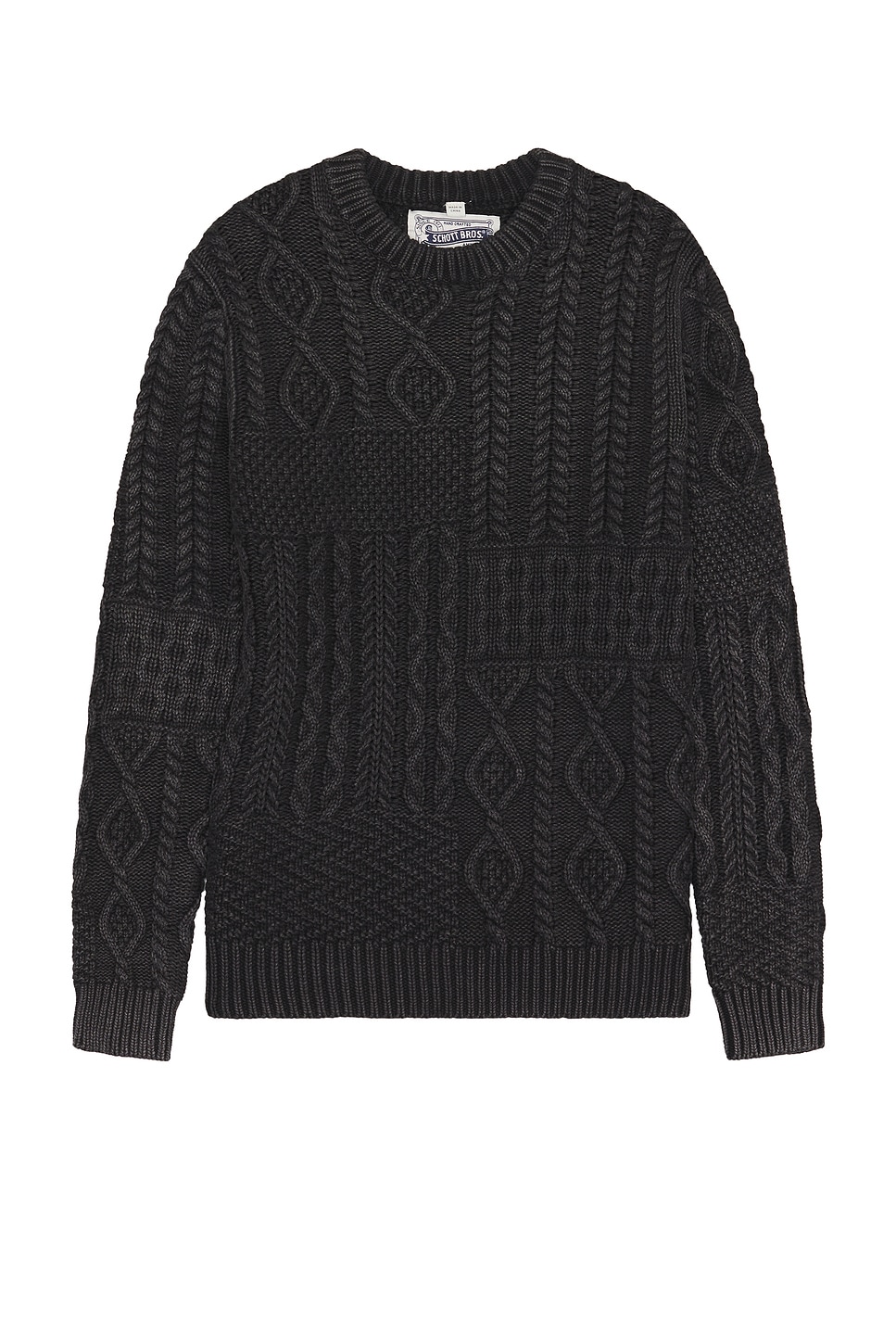 Stonewash Patchwork Sweater in Black