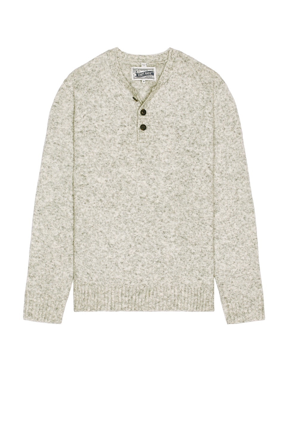 Image 1 of Schott Tri-Blend Henley Sweater in Cloud
