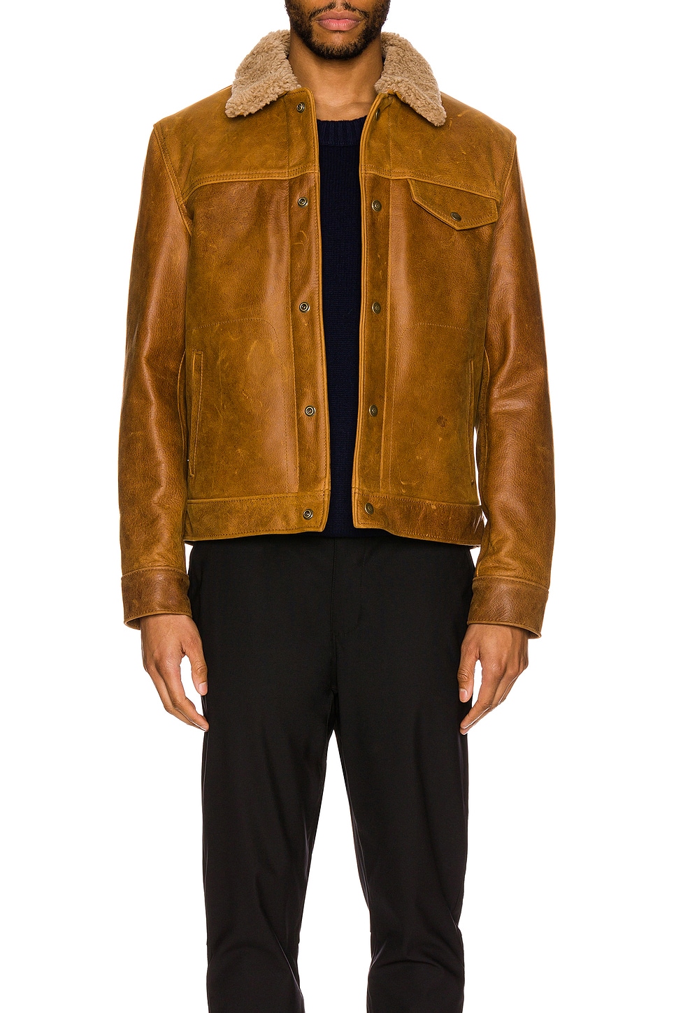 Image 1 of Schott Waxy Vintage Buffalo Trucker in Sycamore