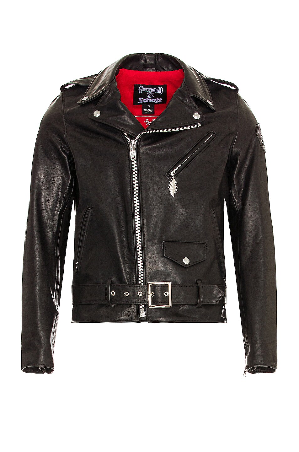 Image 1 of Schott Grateful Dead Moto Jacket in Black