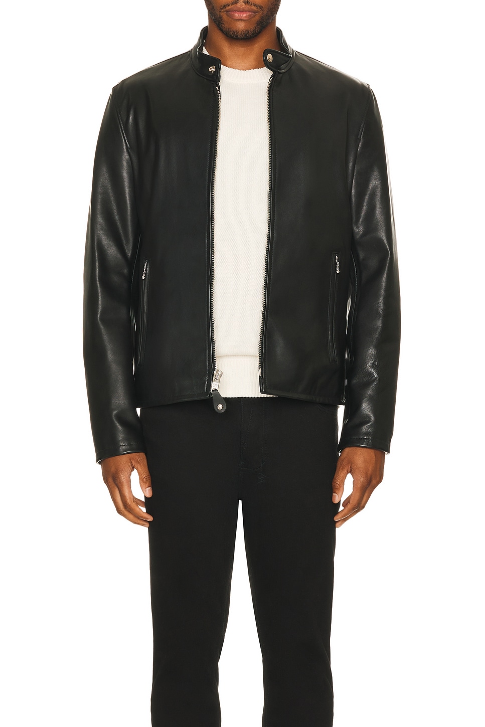 Image 1 of Schott Retro Racer Jacket in Black