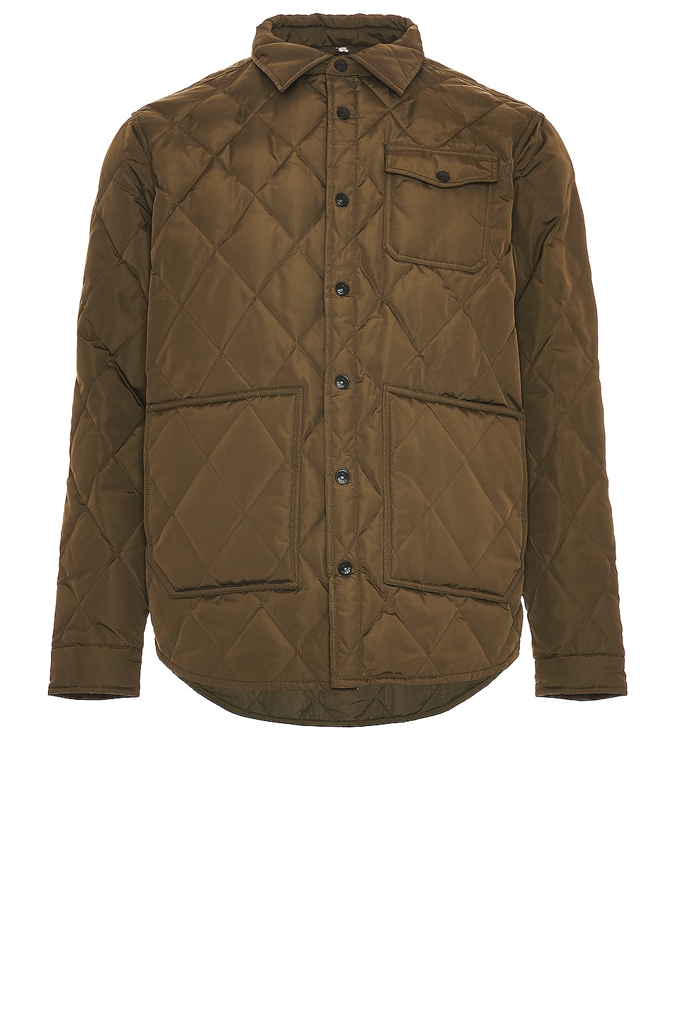 Image 1 of Schott Down-filled Quilted Shirt Jacket in Olive