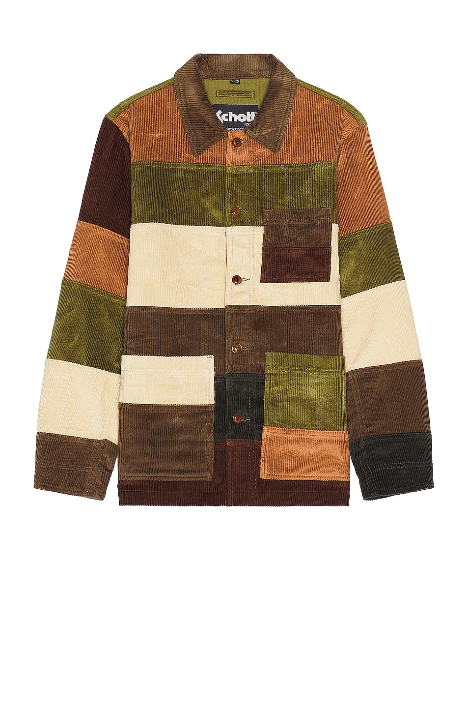 Schott Corduroy Patchwork Jacket in Multi FWRD