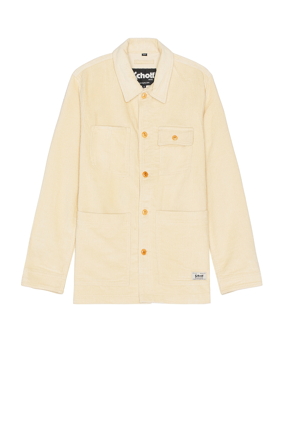 Image 1 of Schott Wale Chore Jacket in Off White