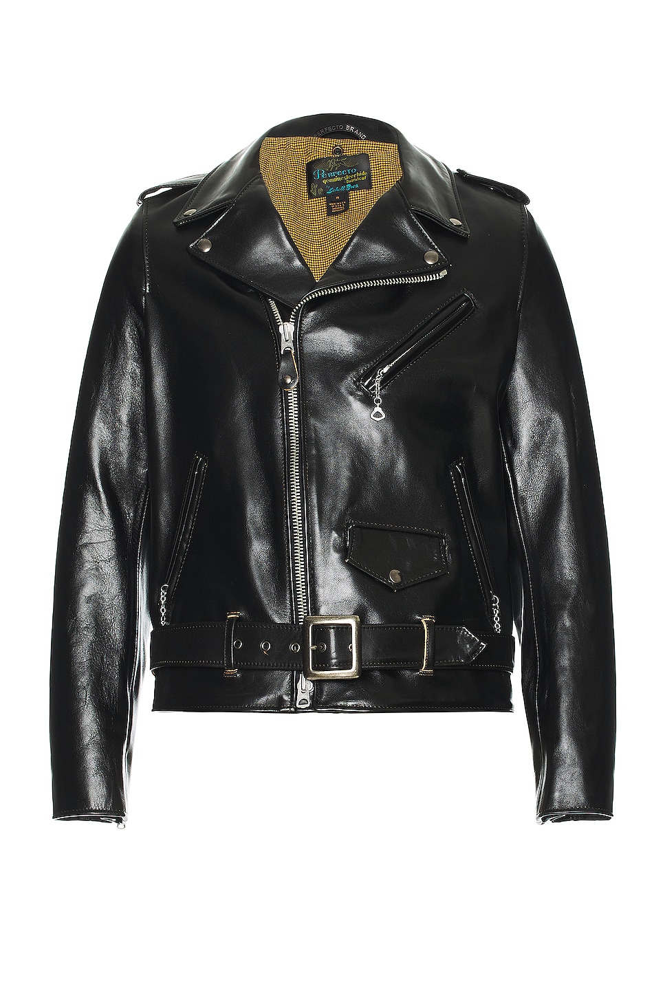Image 1 of Schott NYC Cowhide Moto Jacket in Black