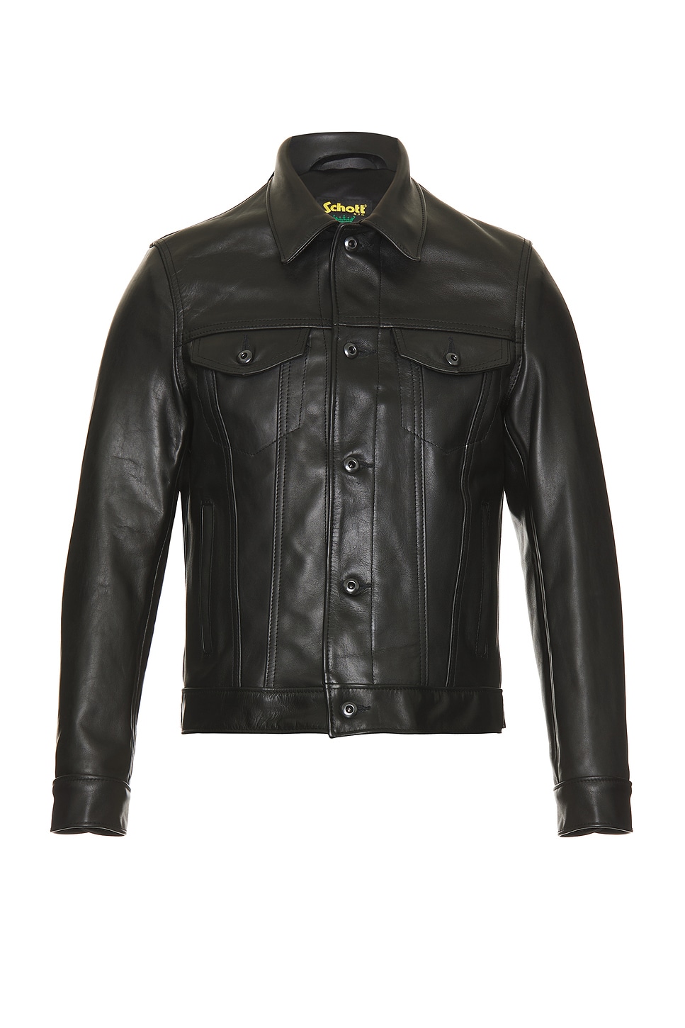 Image 1 of Schott Naked Cowhide Jean Style Jacket in Black