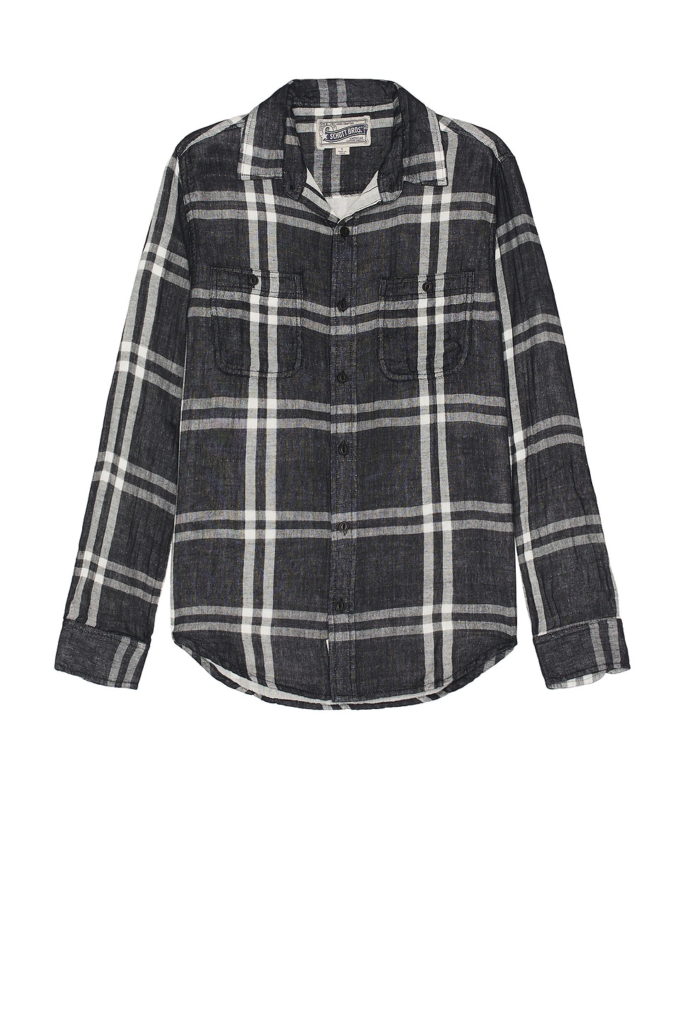 Image 1 of Schott Double Weave Plaid Work Shirt in Black