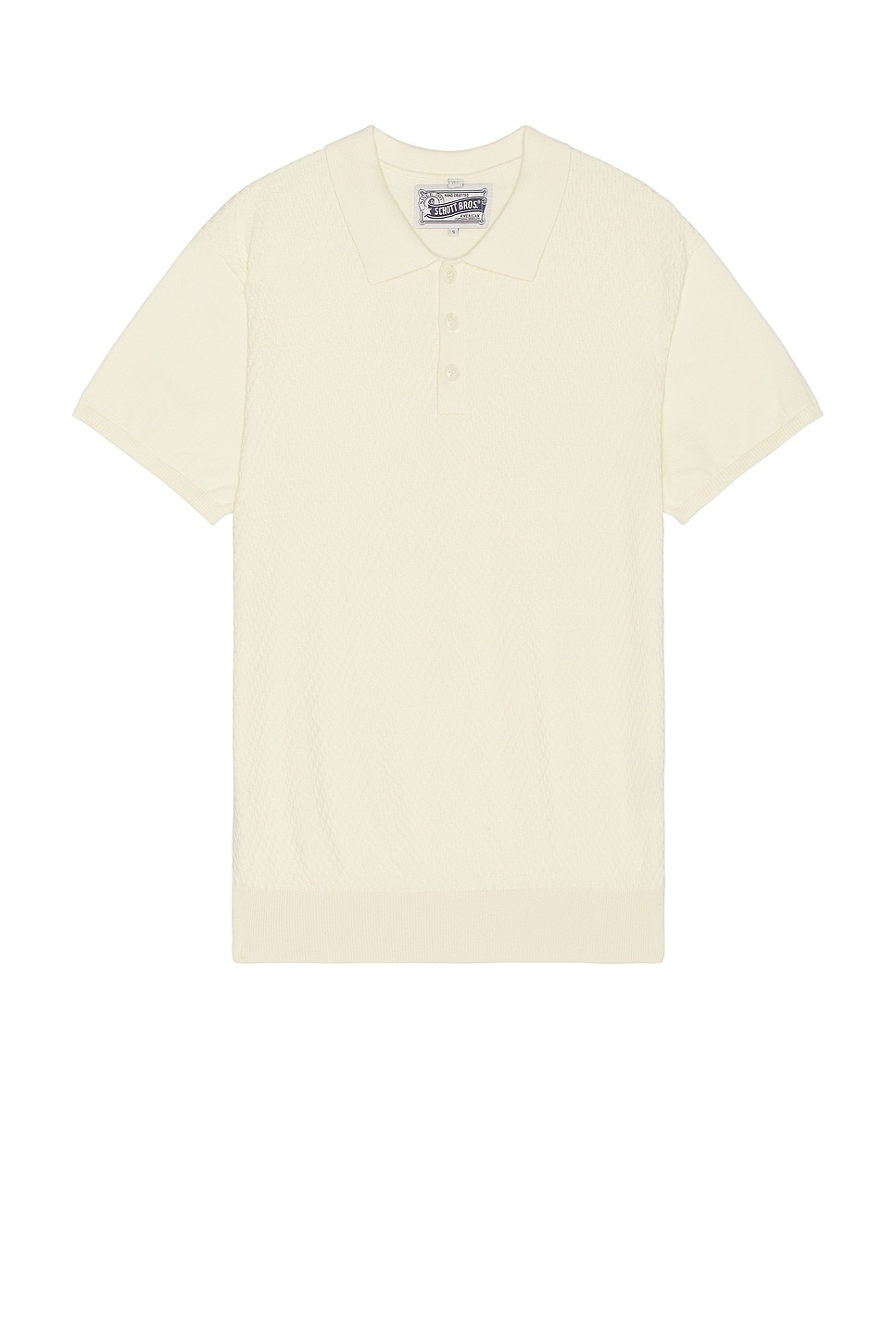 Image 1 of Schott Basket Weave Polo in Off White