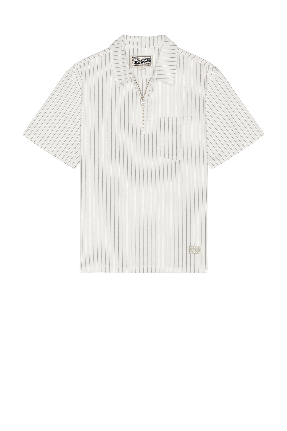 1/4 Zip Short Sleeve Shirt in White