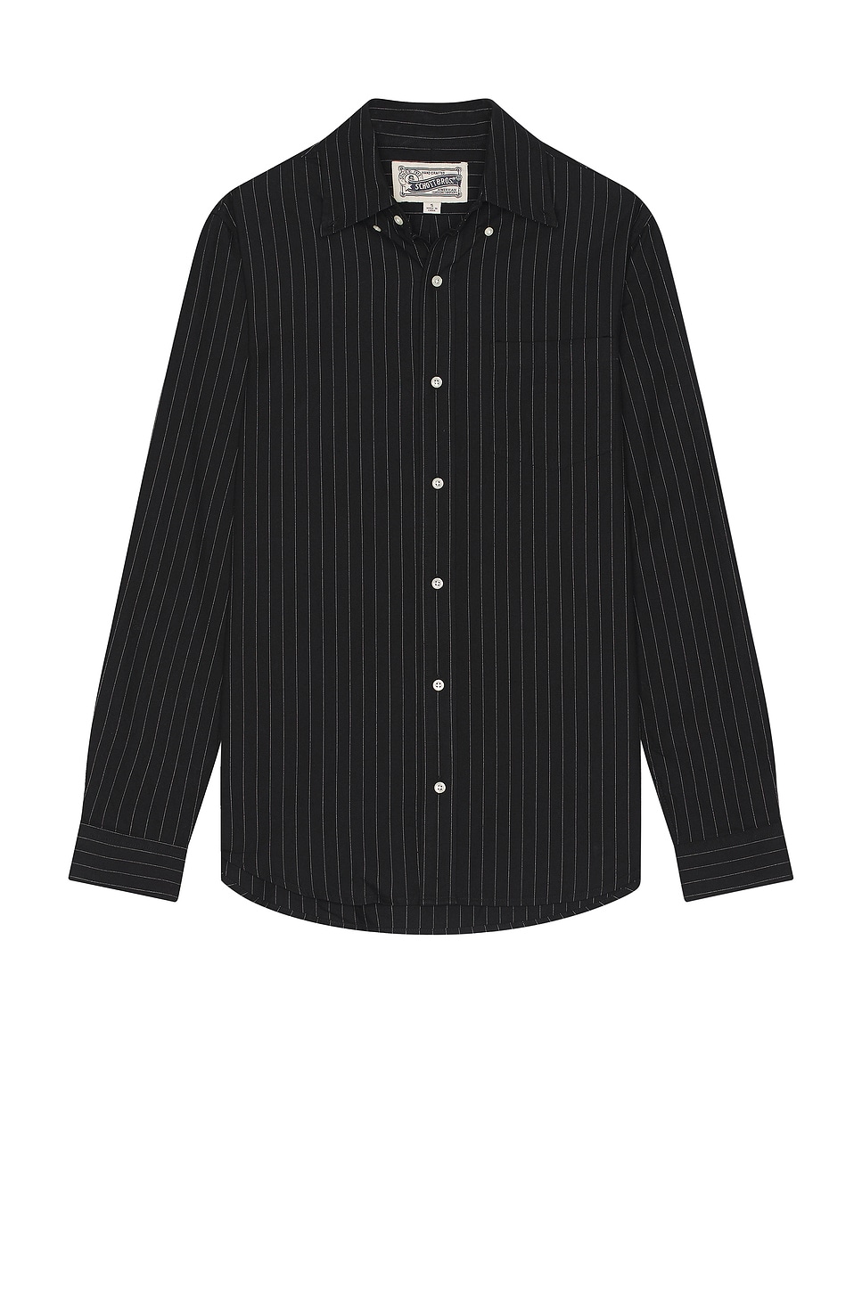 Image 1 of Schott Striped Oxford Button Up Shirt in Black