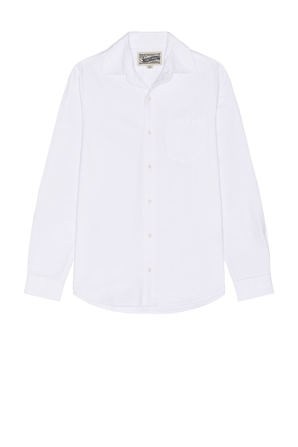 Image 1 of Schott Long Sleeve Oxford Shirt in White