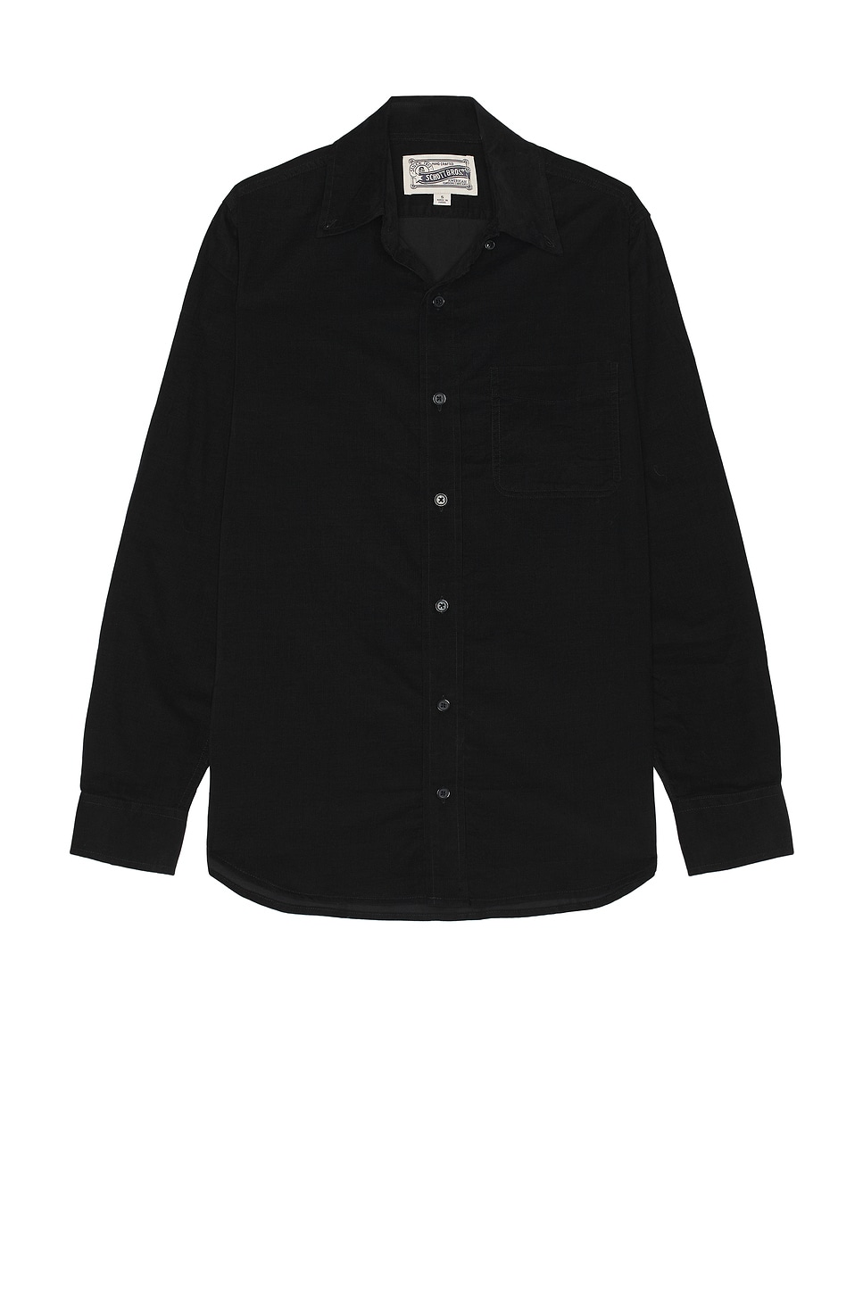 Pinwale Button Up Shirt in Black