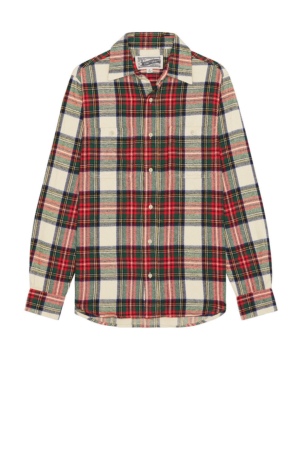 Plaid Cotton Flannel Shirt in Red