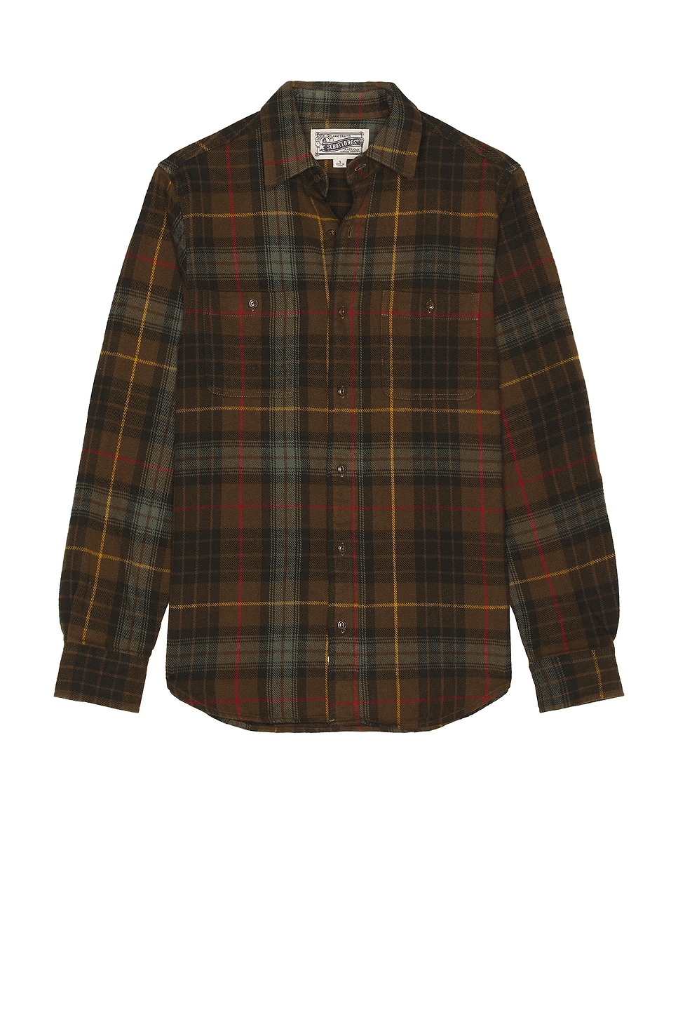 Image 1 of Schott Flannel in Moss