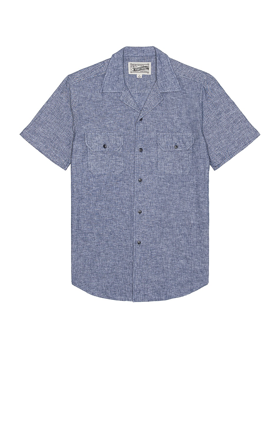 Image 1 of Schott Short Sleeve Chambray Work Shirt in Blue