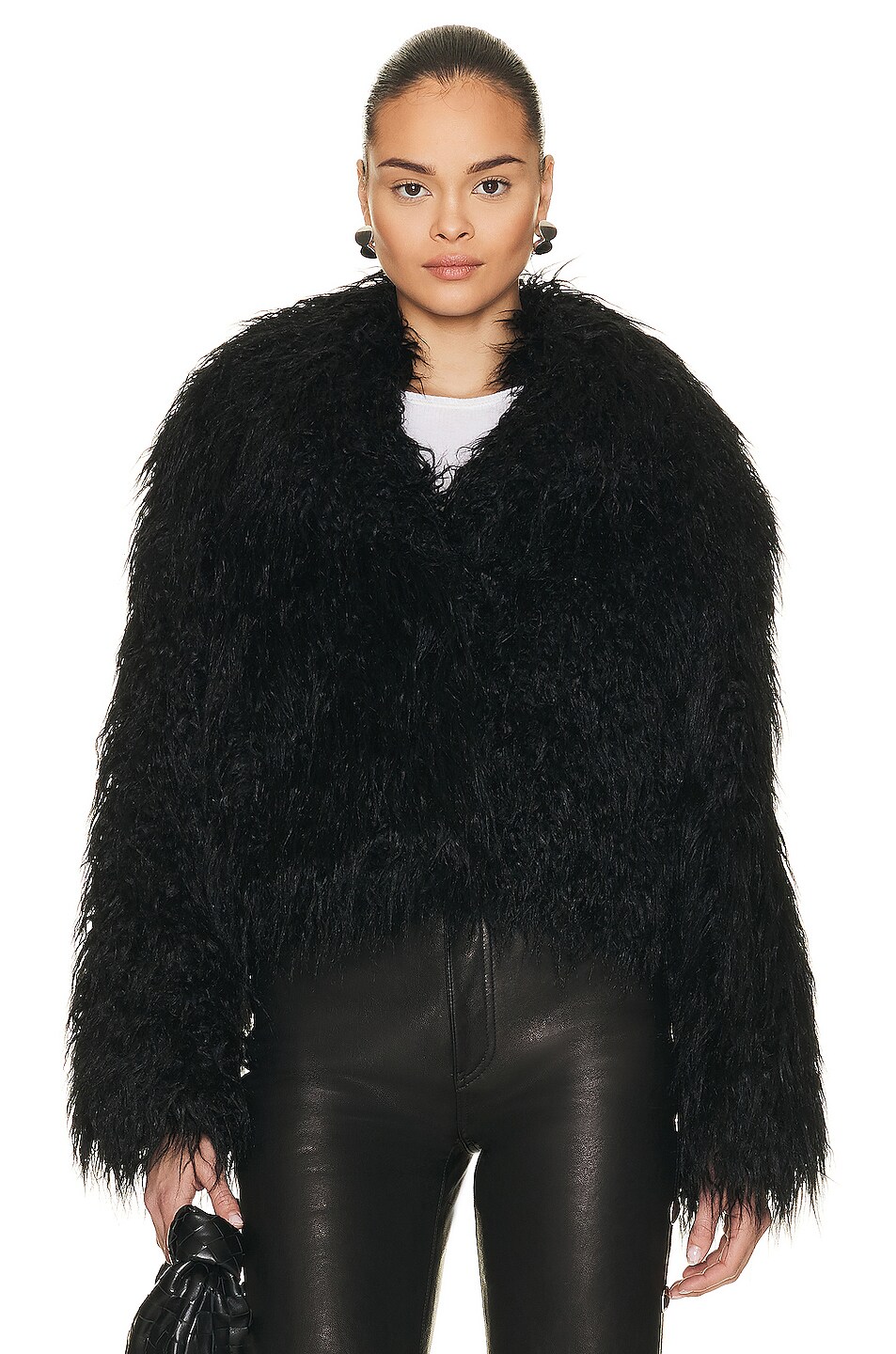 Image 1 of STAND STUDIO Janet Faux Fur Jacket in Black