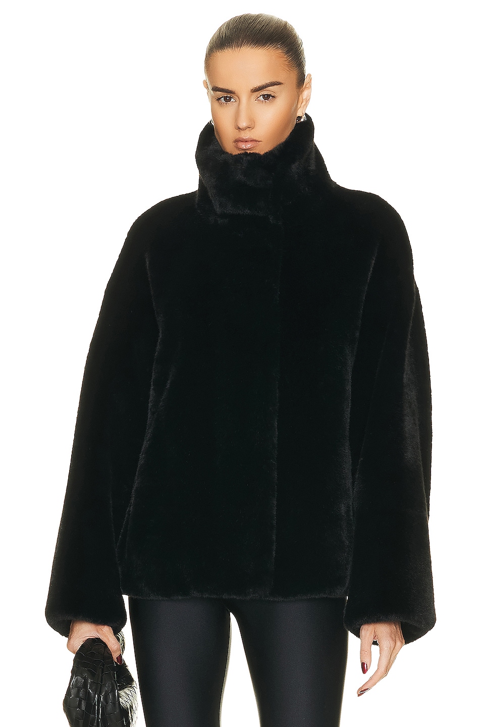 Image 1 of STAND STUDIO Zendaya Faux Fur Jacket in Black