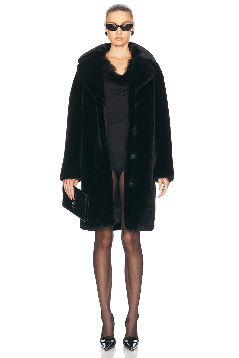 Camille Cocoon Coat in Black