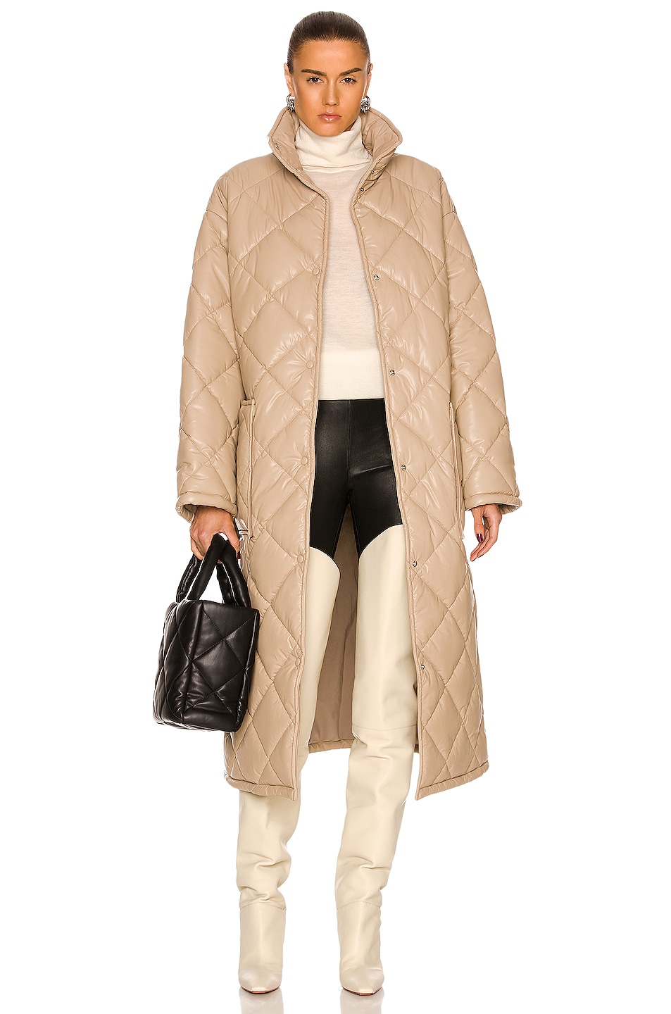 Image 1 of STAND STUDIO Sage Faux Leather Coat in Sand