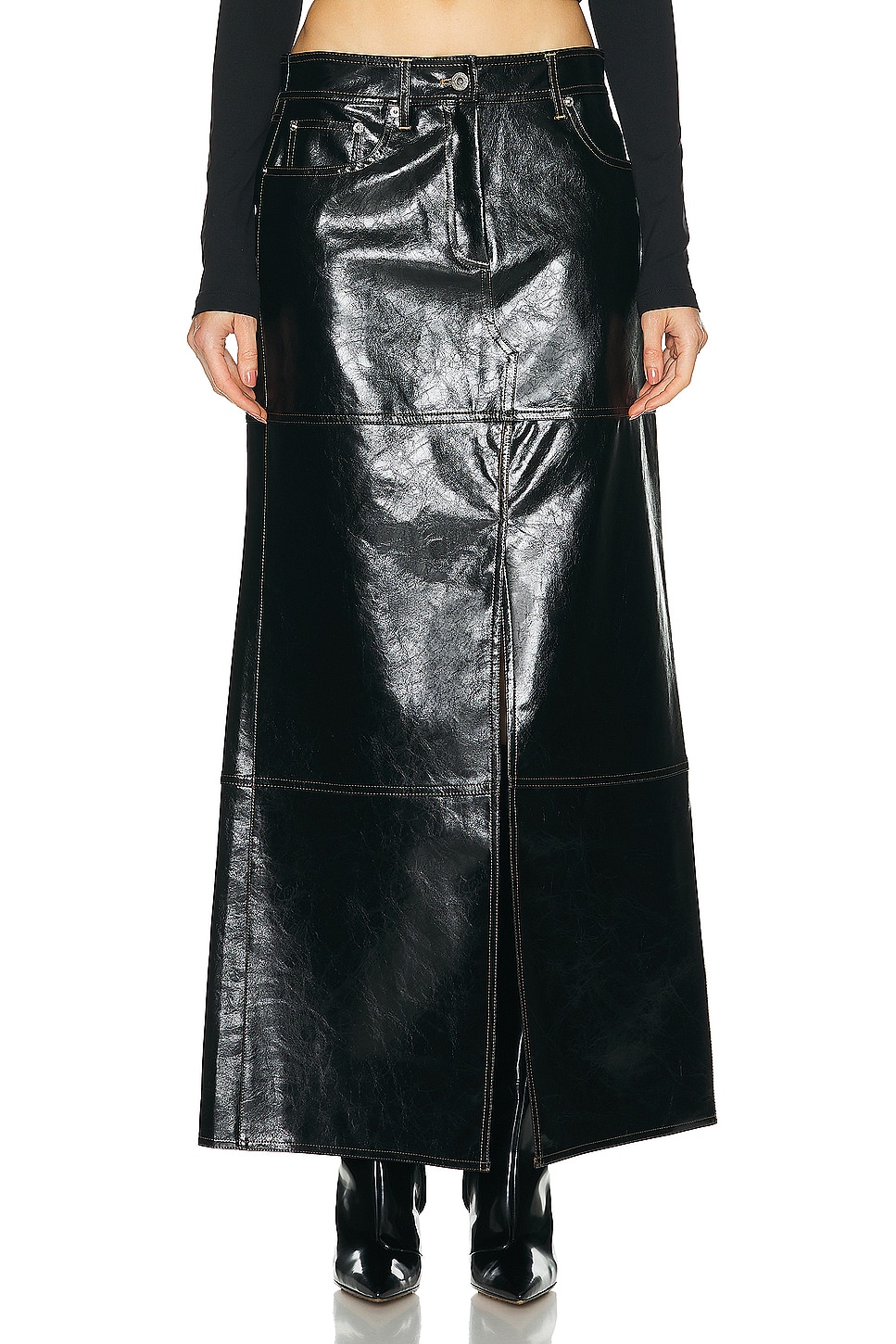 Image 1 of STAND STUDIO Francie Long Skirt in Black