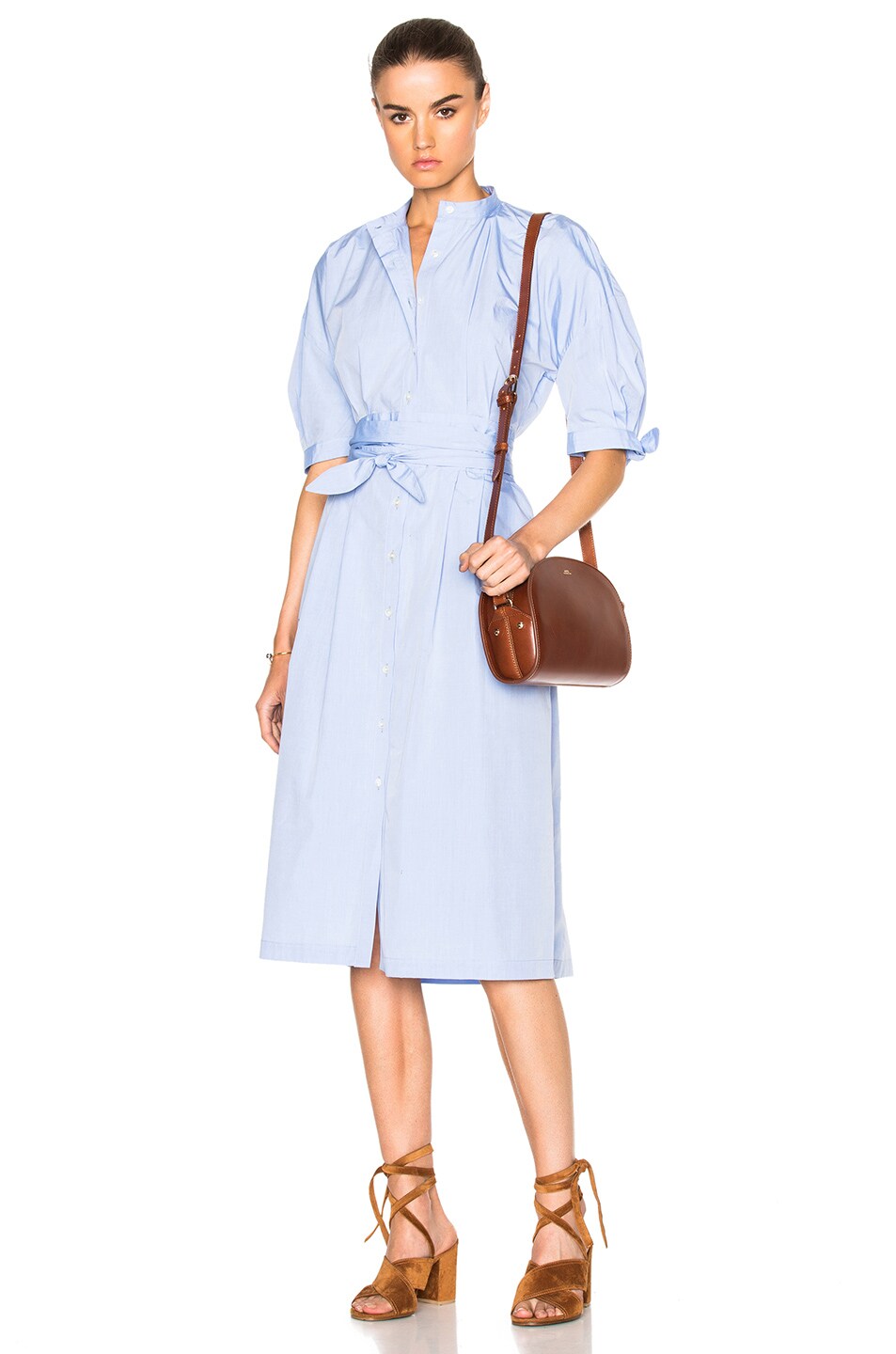 Image 1 of Sea Tied Shirt Dress in Blue