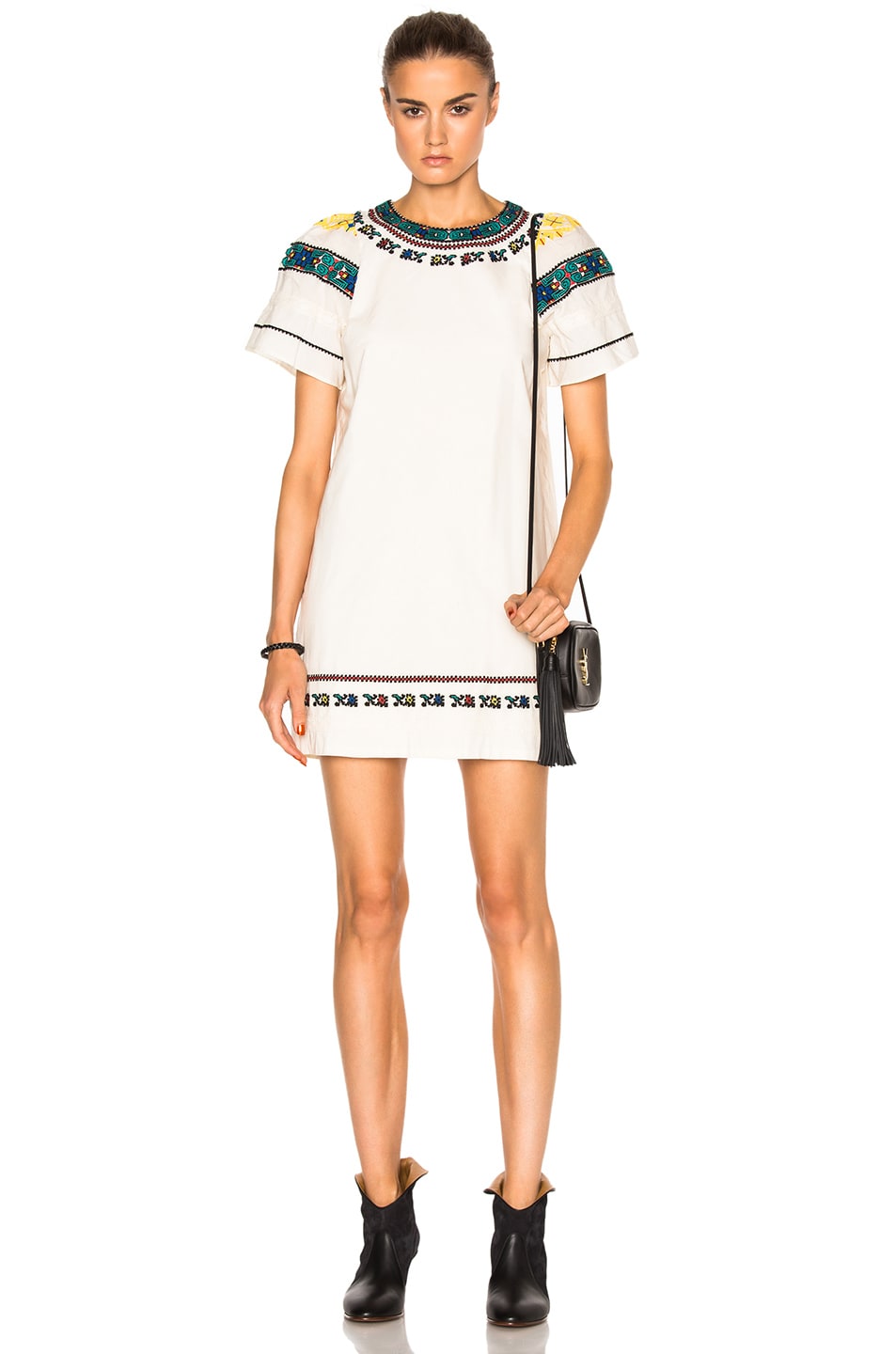 Image 1 of Sea Embroidered Shirt Dress in Cream