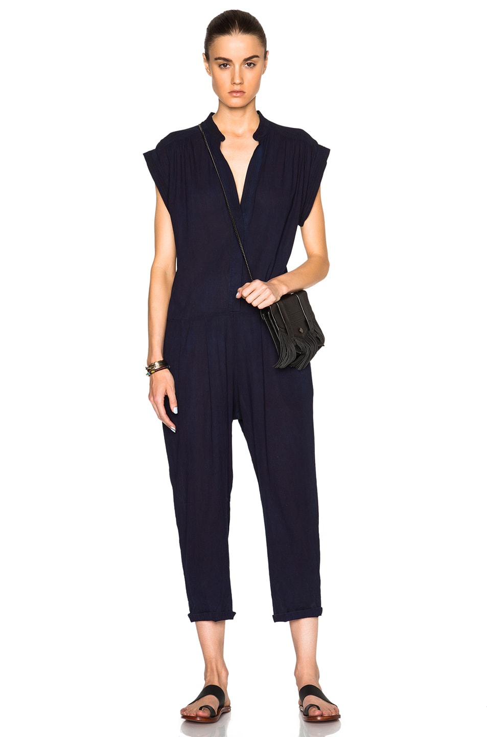Image 1 of Sea Button Up Jumpsuit in Indigo