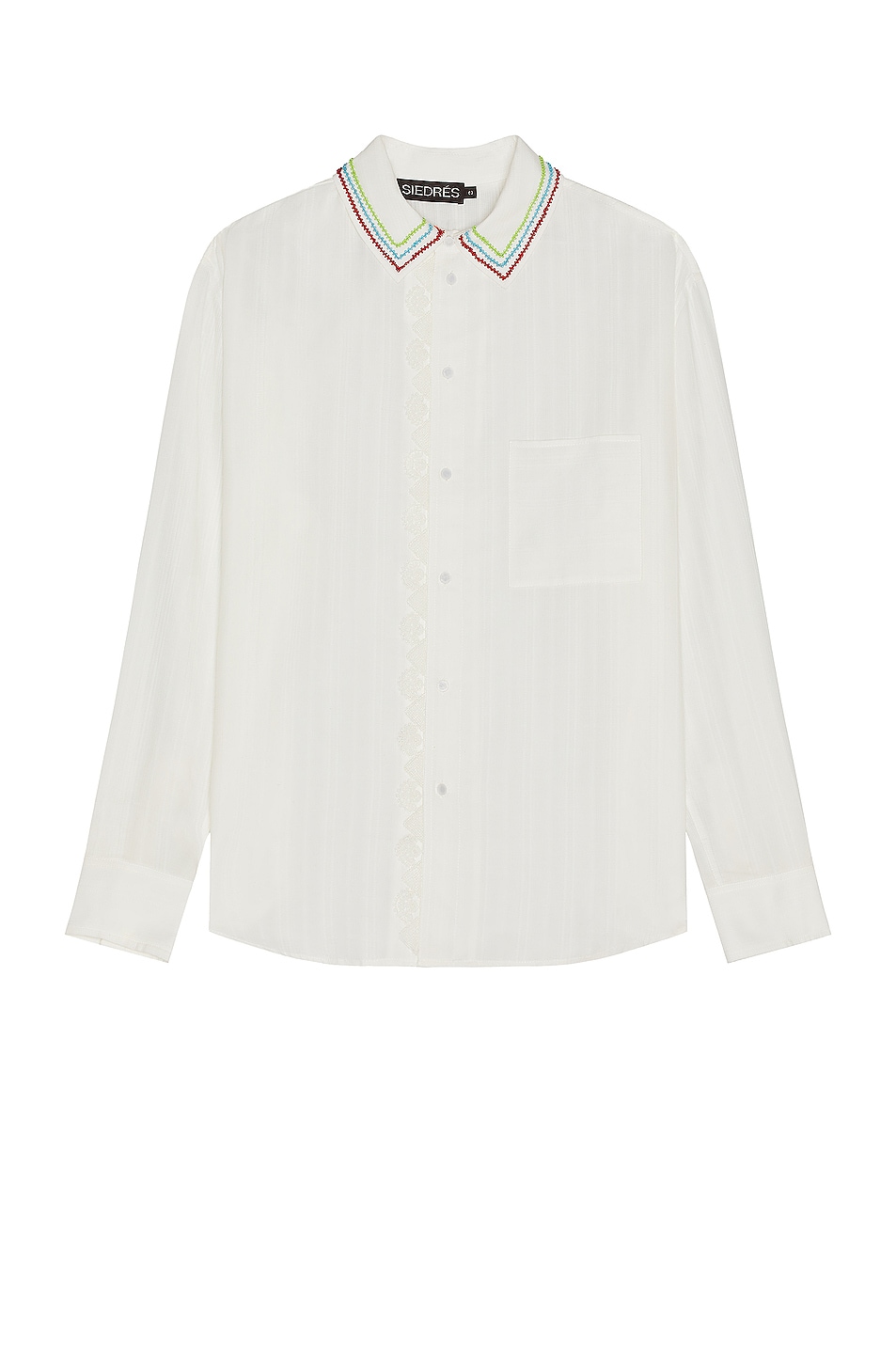 Image 1 of SIEDRES Beaded Collar Shirt in White