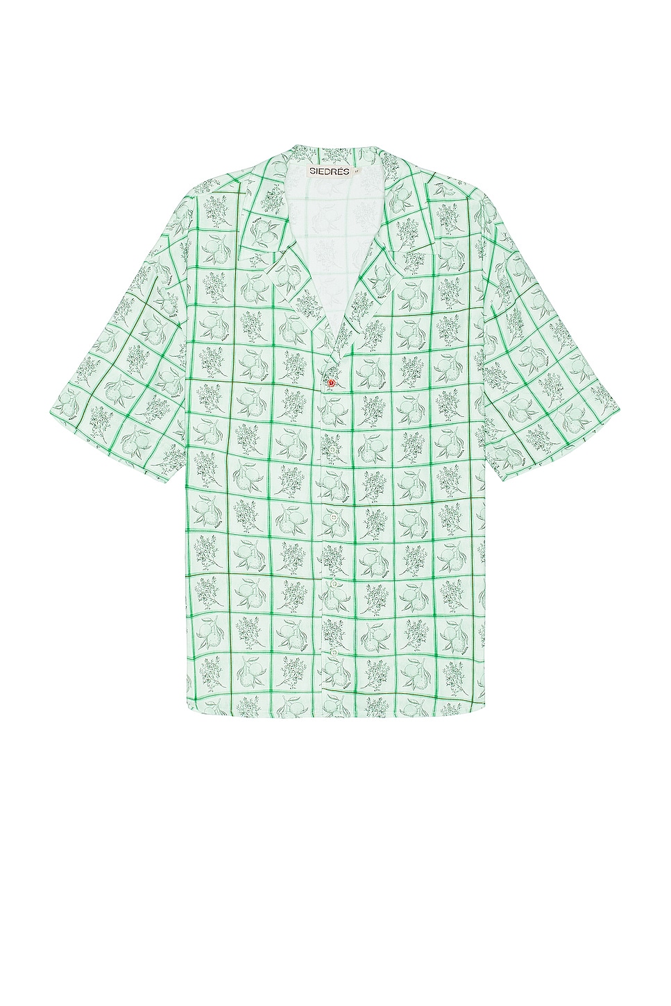 Image 1 of SIEDRES Colton Resort Collar Short Sleeve Shirt in Green