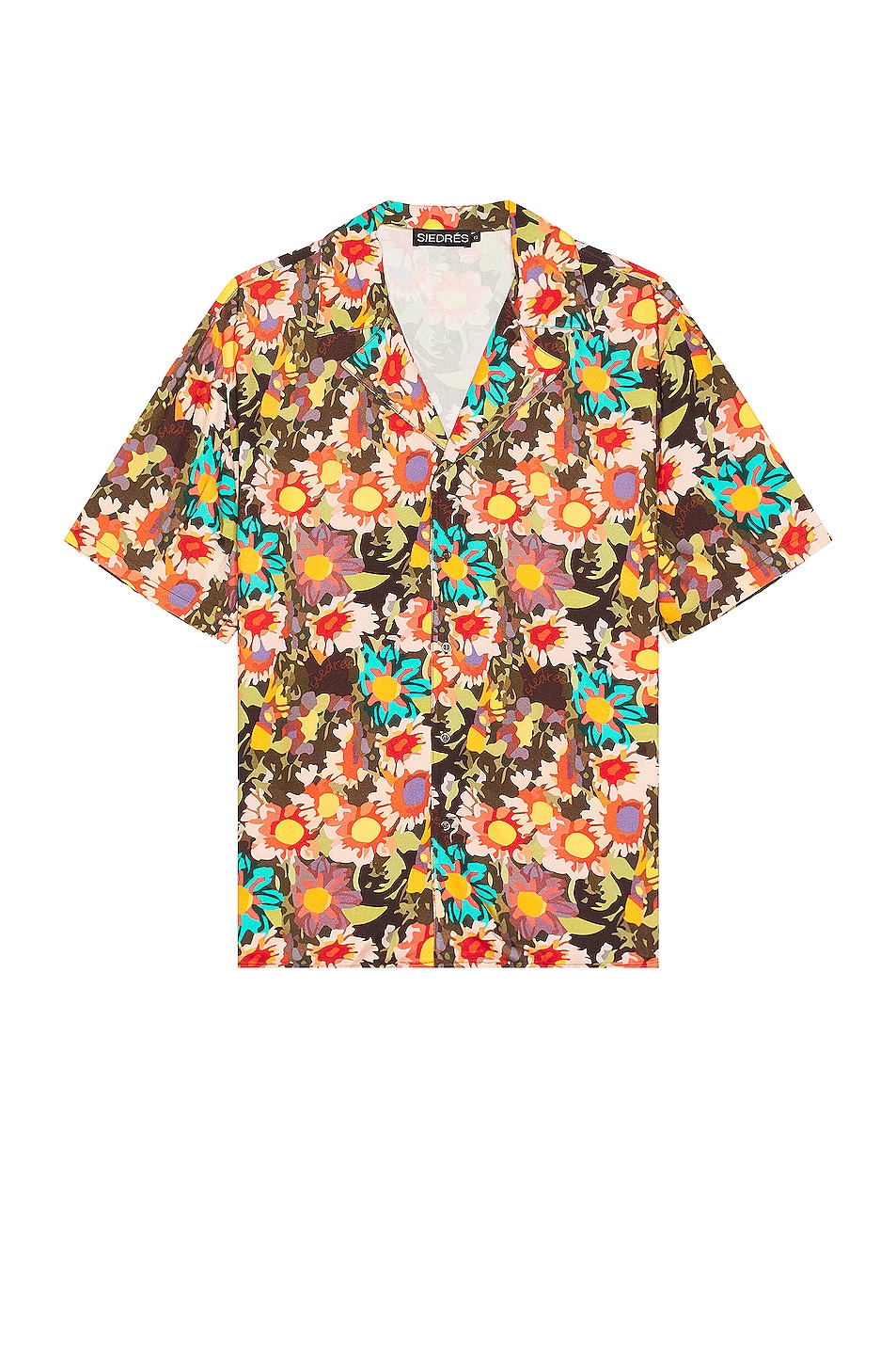 Image 1 of SIEDRES X Fwrd Mandarin Collar Short Sleeve Shirt in Multi