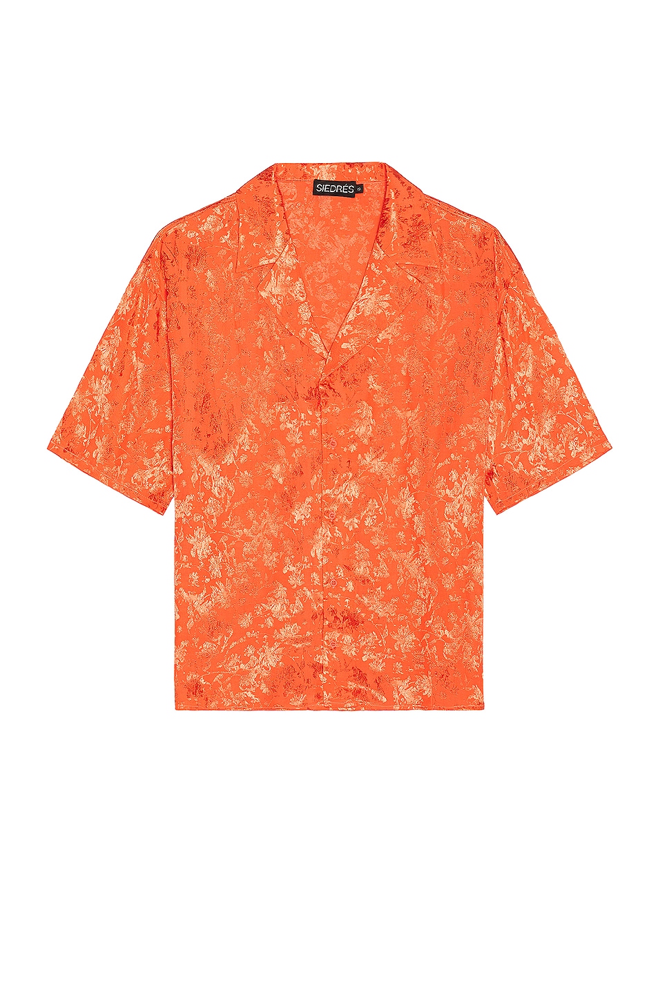 Image 1 of SIEDRES Resort Collar Jacquard Shirt in Orange