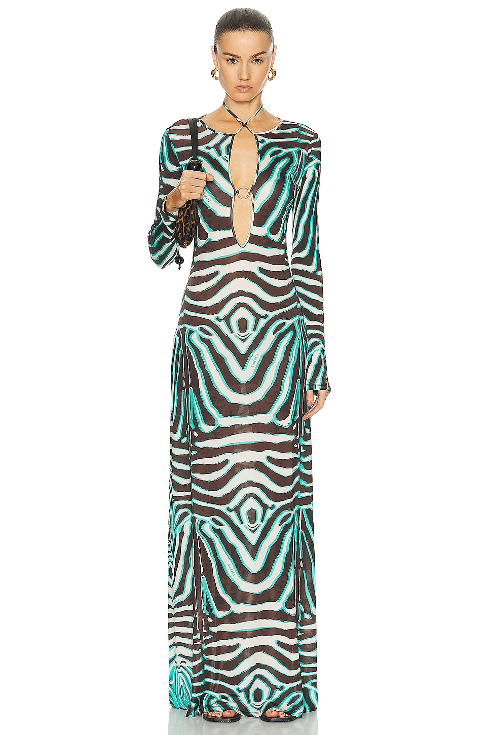 Image 1 of SIEDRES Magy Long Sleeve Maxi Dress in Multi