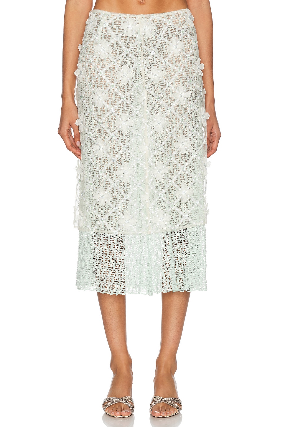 Lunies Skirt in Mint,White