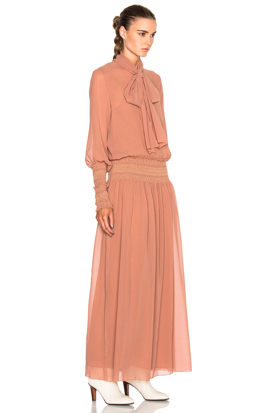 See By Chloe Long Sleeve Maxi Dress in Dusty Pink | FWRD