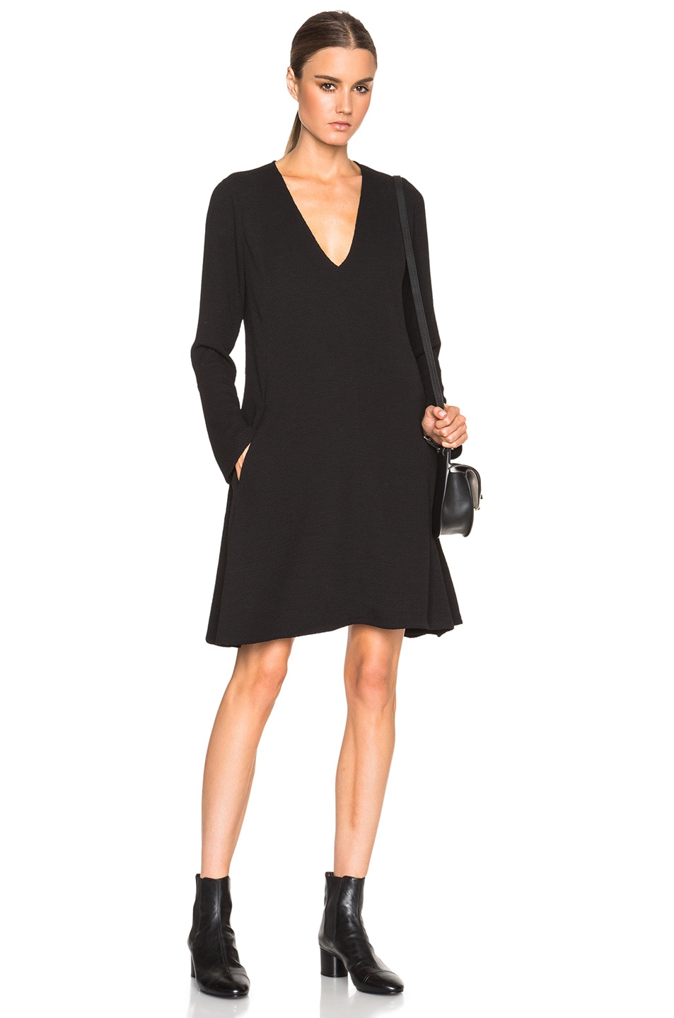Image 1 of See By Chloe Long Sleeve Flare Dress in Black