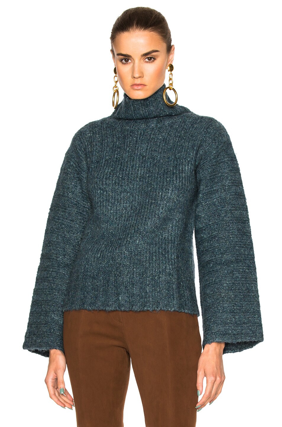 Image 1 of See By Chloe Flare Sleeve Sweater in Frosty Green