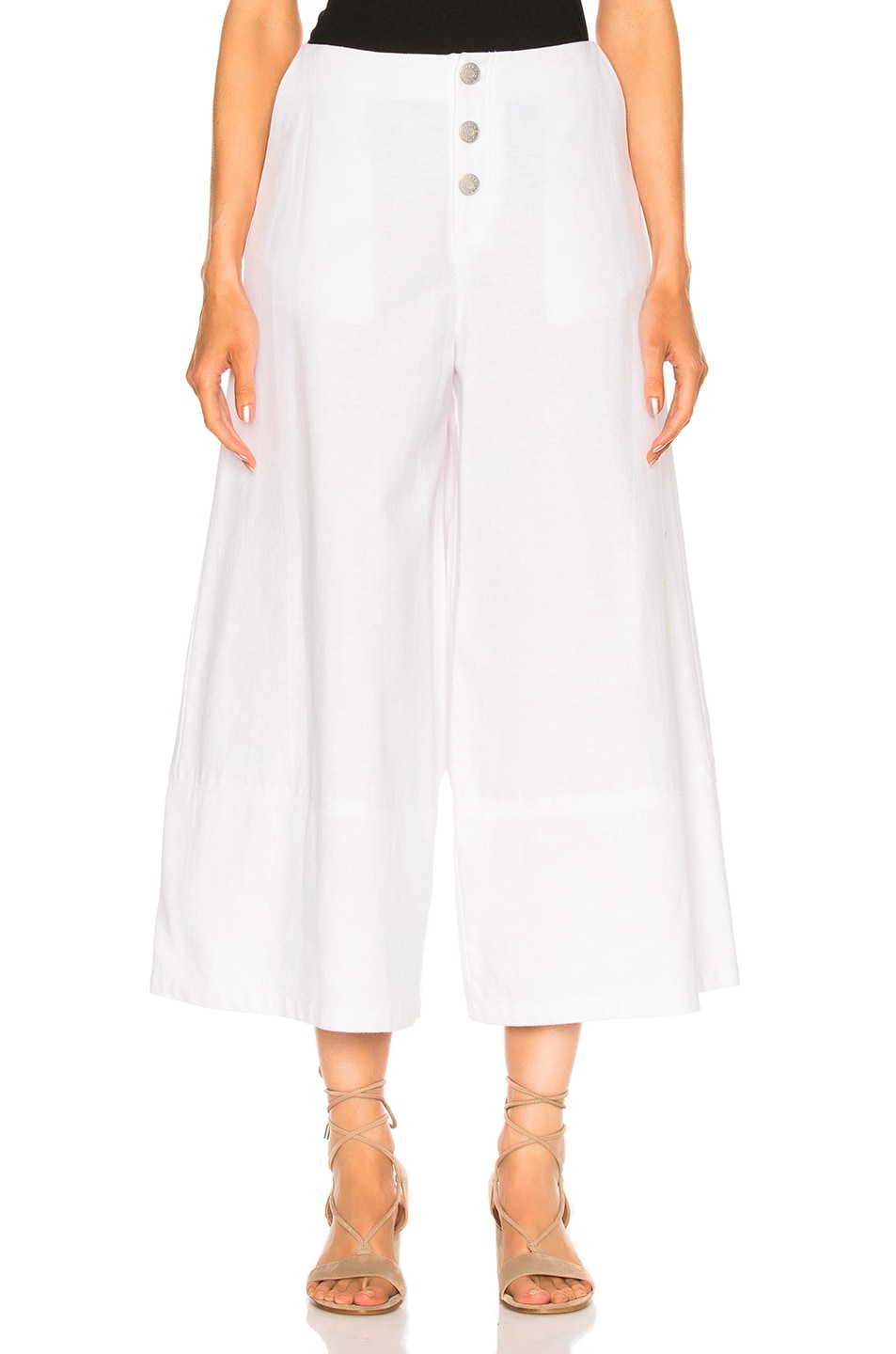Image 1 of See By Chloe Wide Leg Crop Trouser in White Lily
