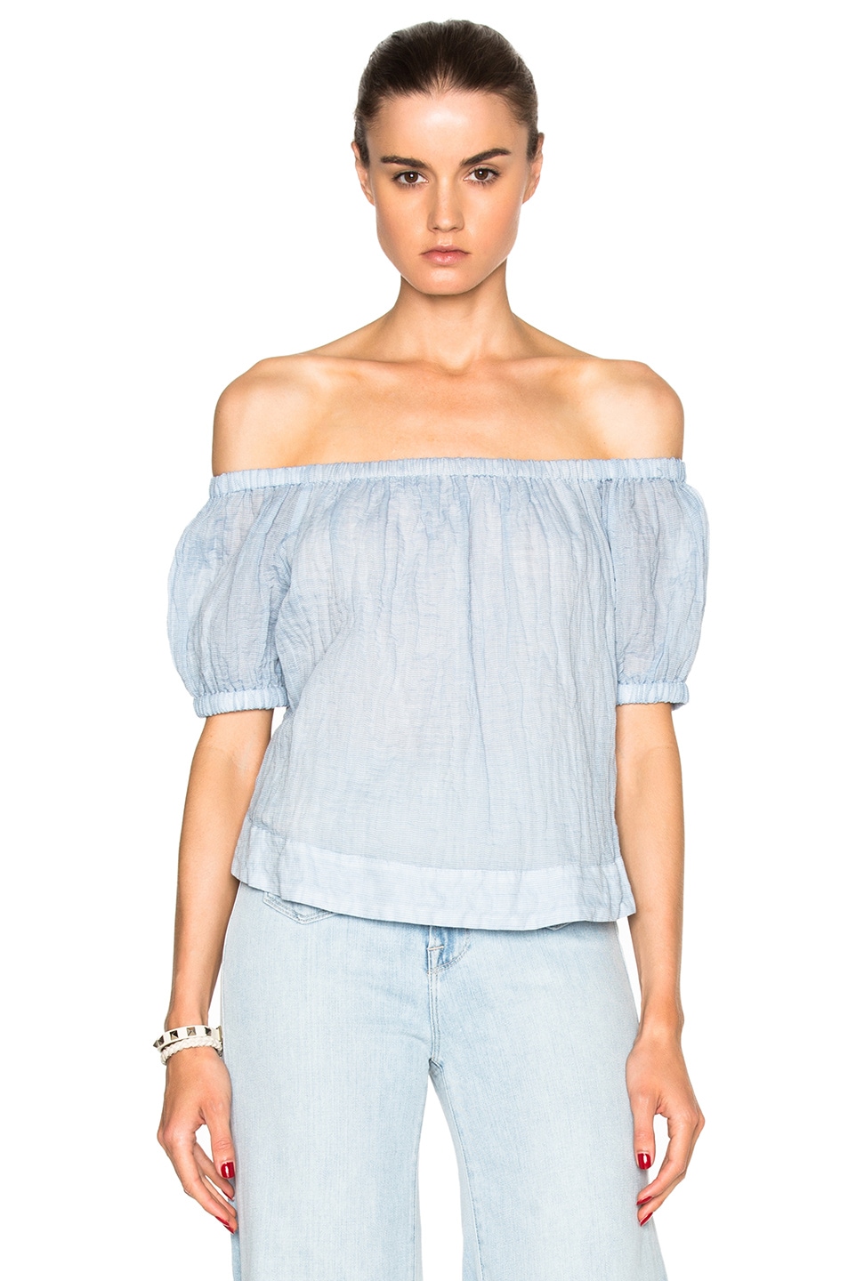 Image 1 of See By Chloe Off Shoulder Top in Forever Blue