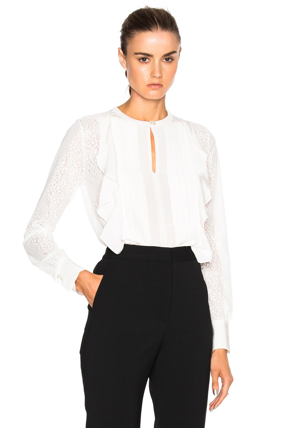 Image 1 of See By Chloe Double Ruffle Top in Cloud White