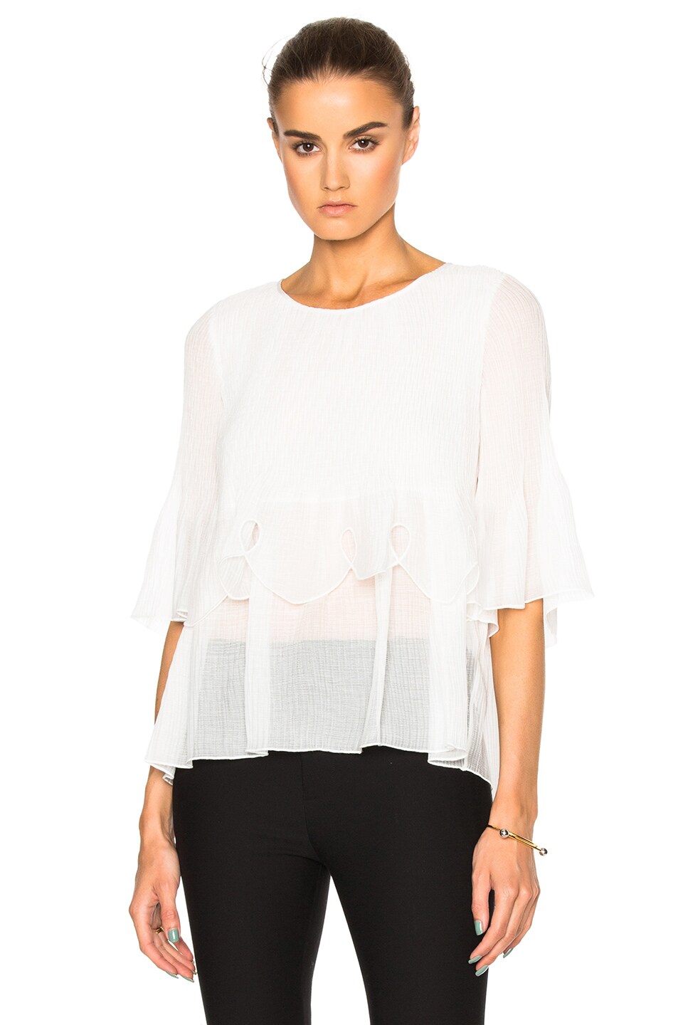 Image 1 of See By Chloe Layered Ruffles Top in Natural White