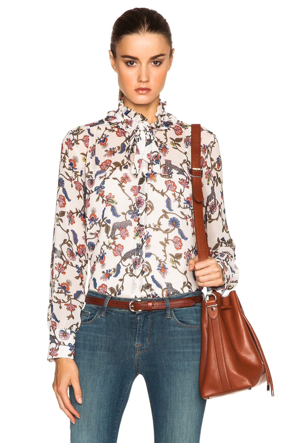 Image 1 of See By Chloe Floral Button Down Top in White