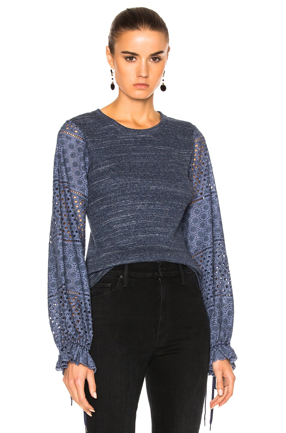 Image 1 of See By Chloe Long Sleeve Jersey Top in Indigo