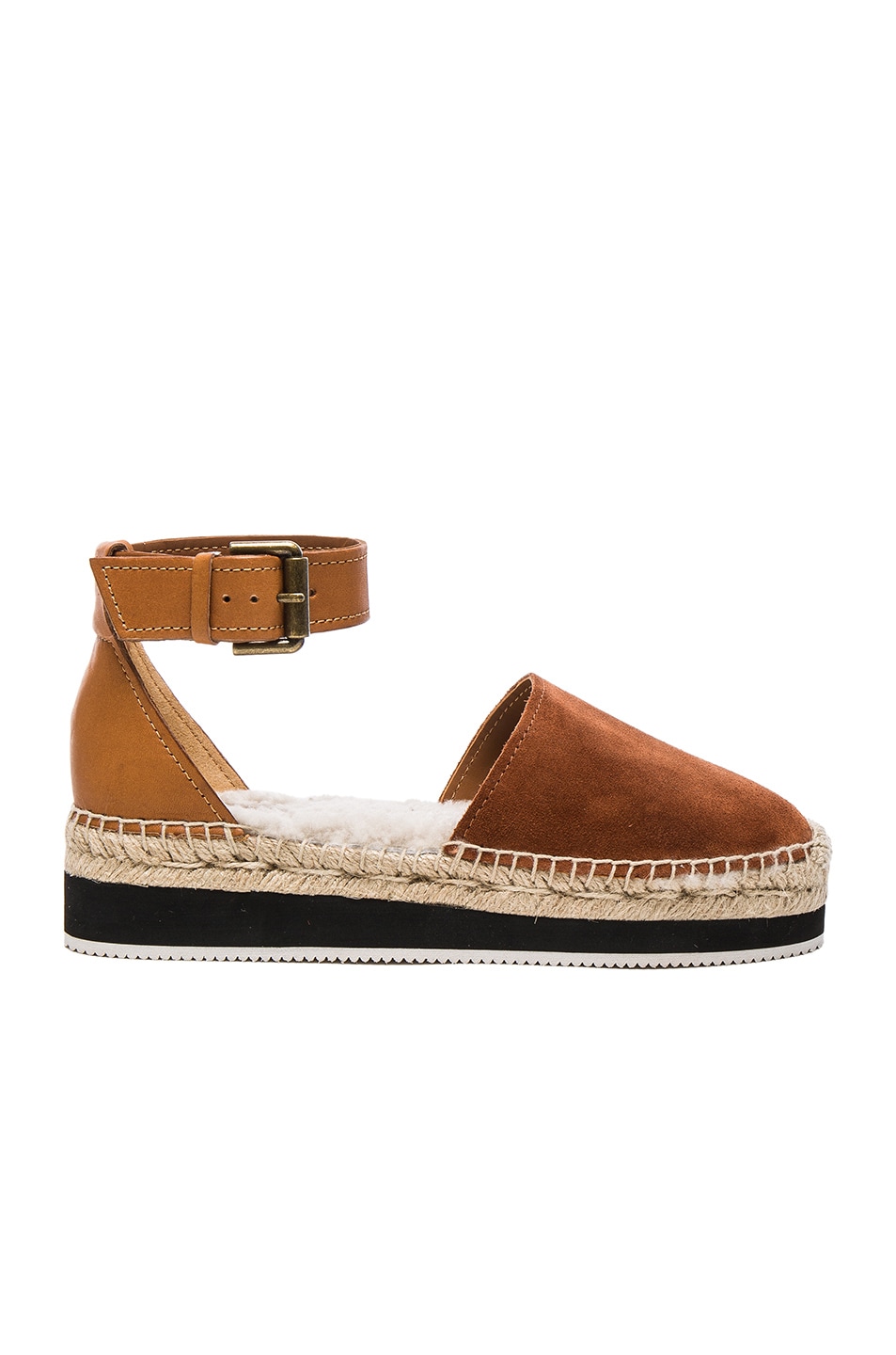 Image 1 of See By Chloe Glyn Espadrille in Shearling & Cognac