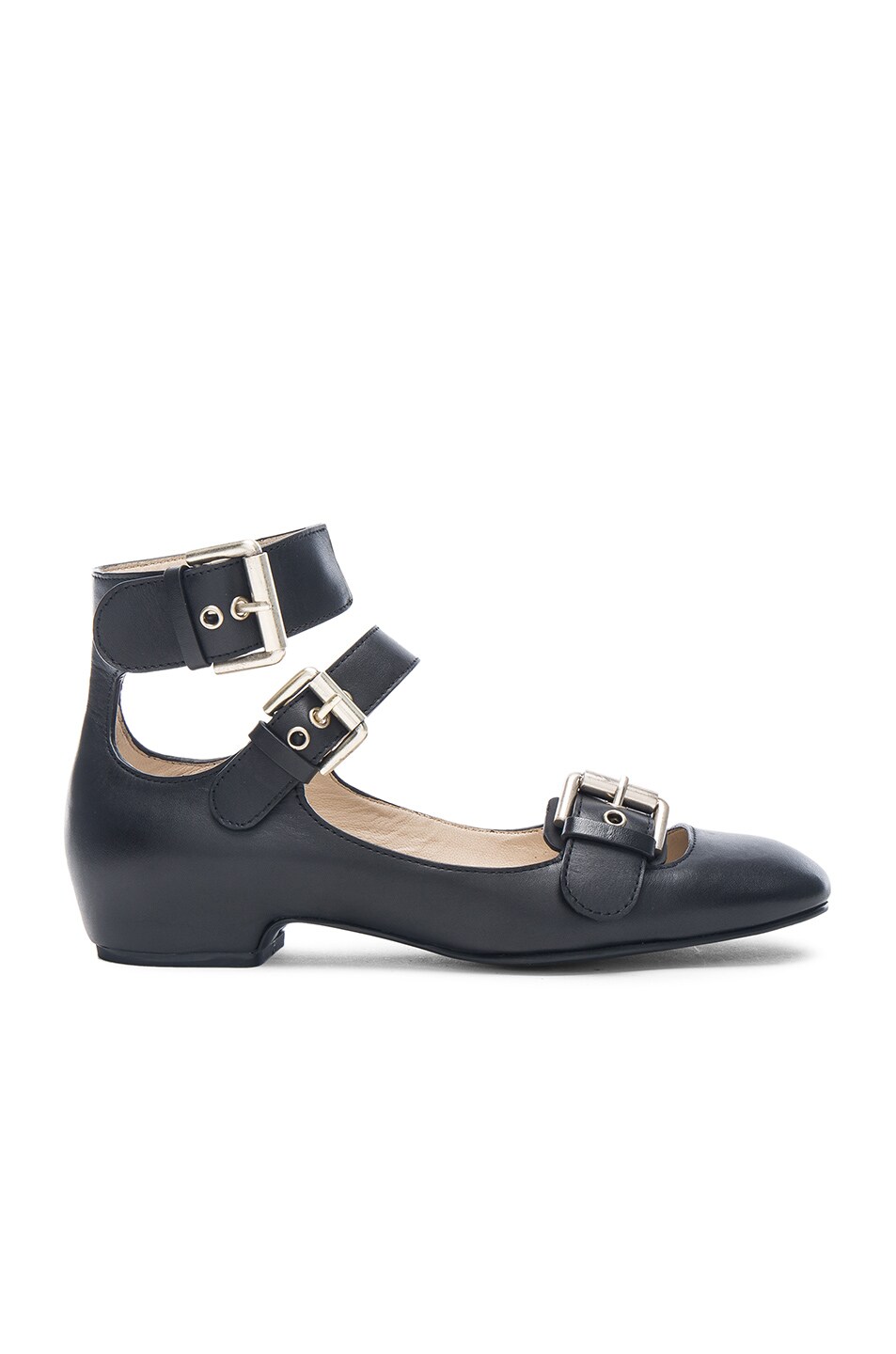 Image 1 of See By Chloe Leather Gladiator Flat in Black