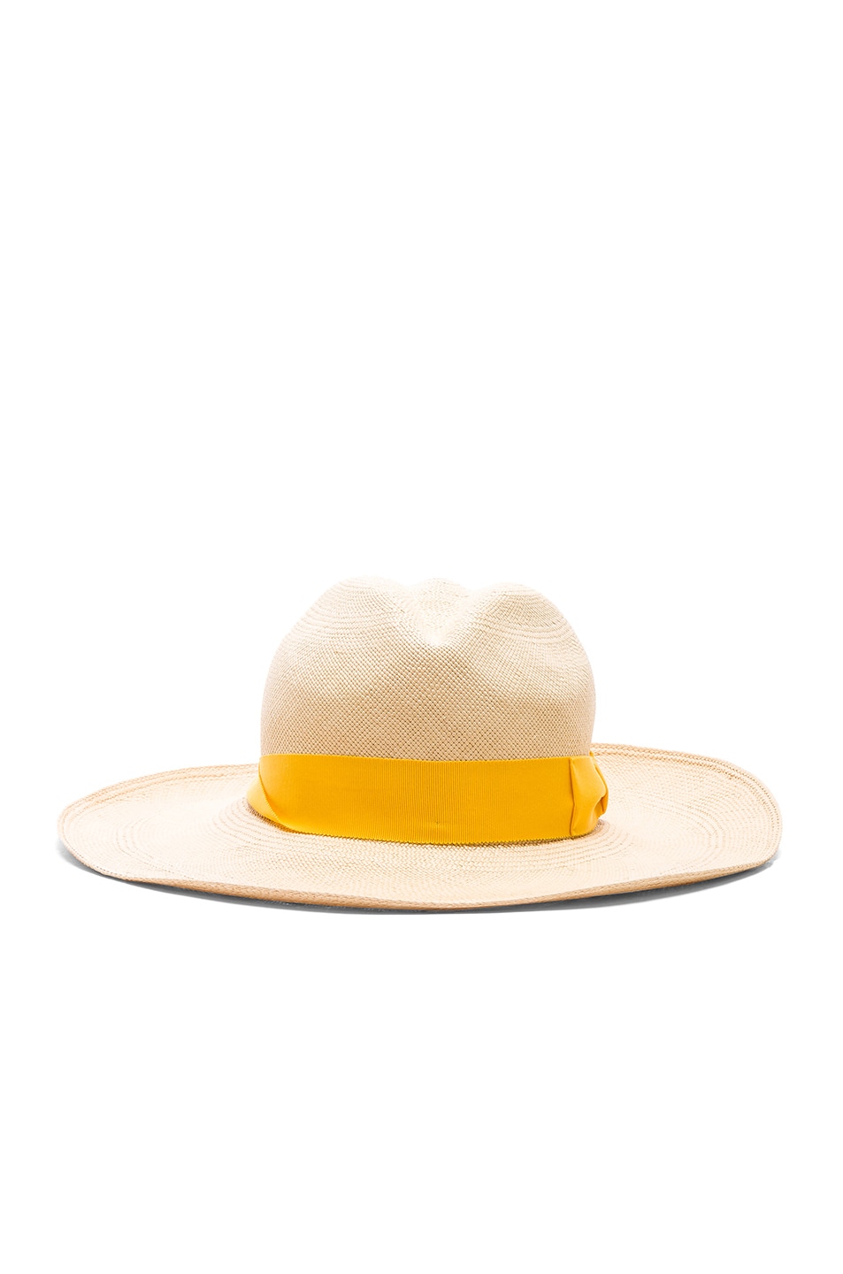 Image 1 of SENSI STUDIO Premium Panama Hat in Natural & Yellow