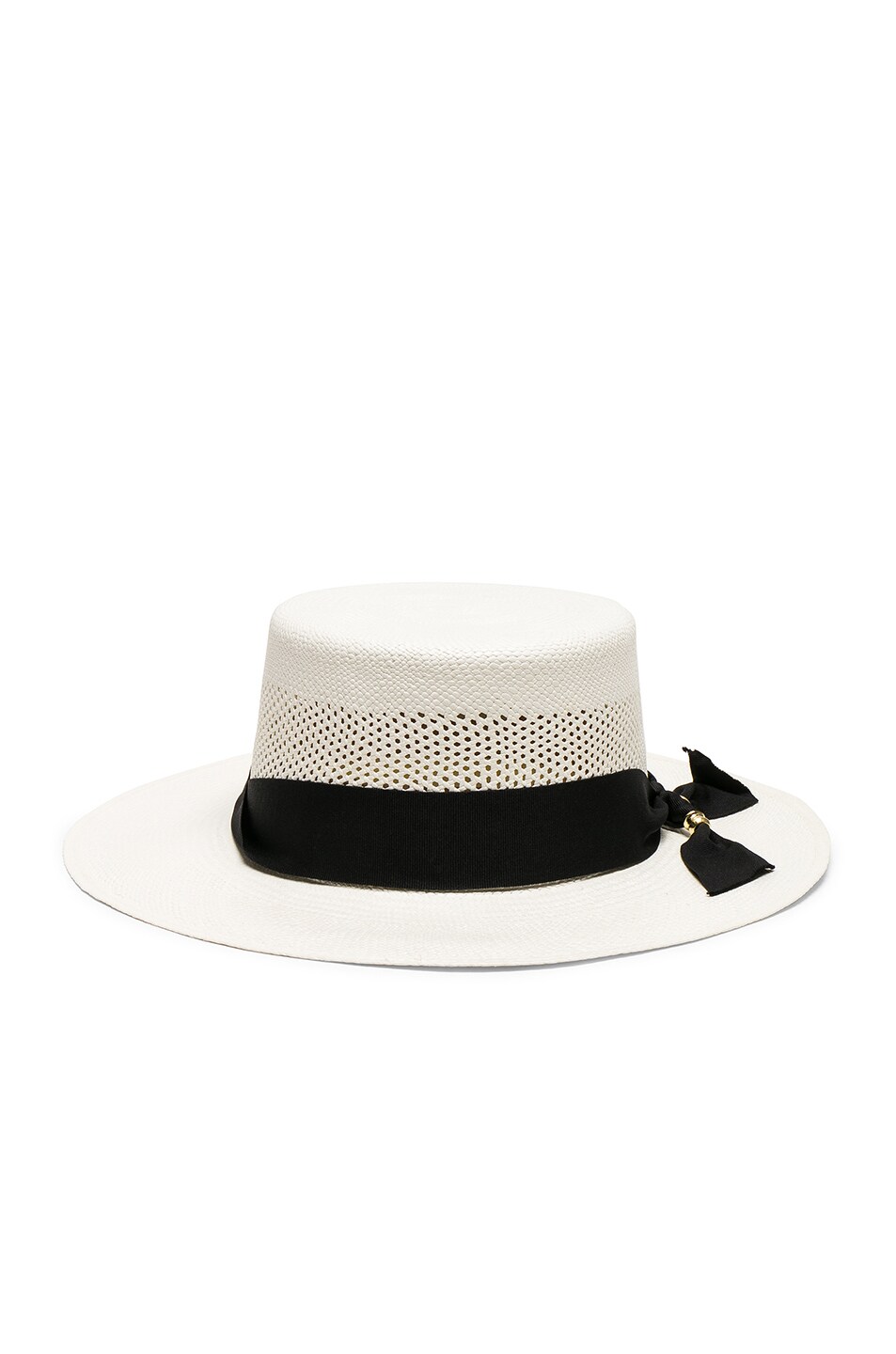 Image 1 of SENSI STUDIO Boater Hat Calado in White