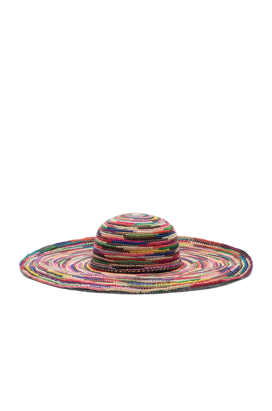 Image 1 of SENSI STUDIO Long Brim Lady Crochet Hat in Multi