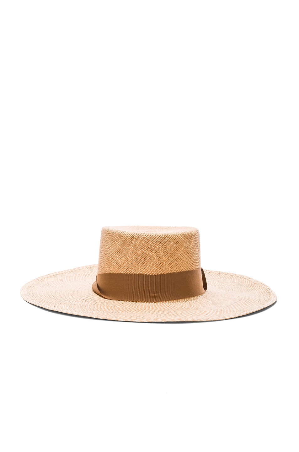 Image 1 of SENSI STUDIO Two Tone Brim Cordovez Hat in Natural & Caramelo
