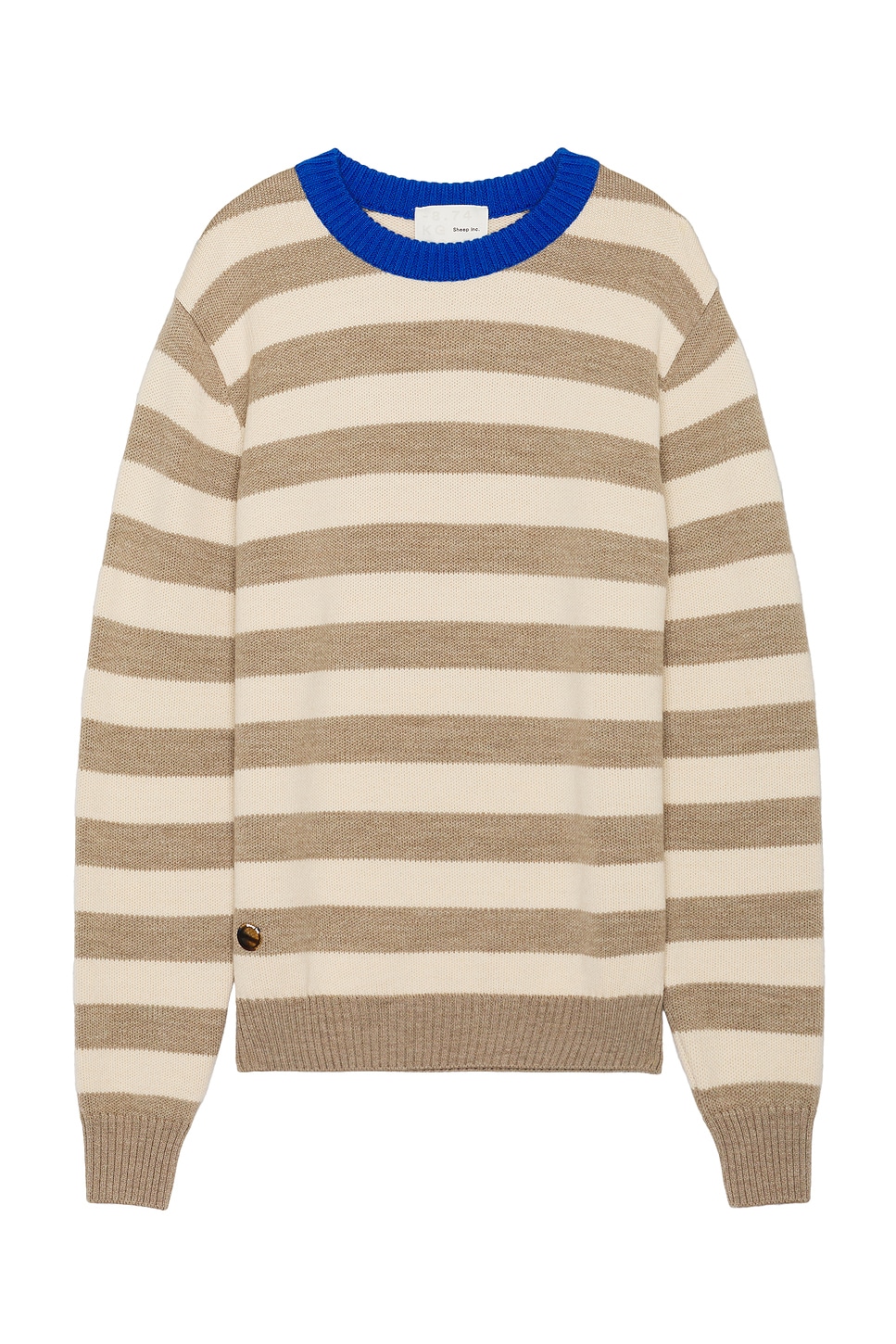 Image 1 of Sheep Inc. The Stripe Crewneck in Fawn Brown