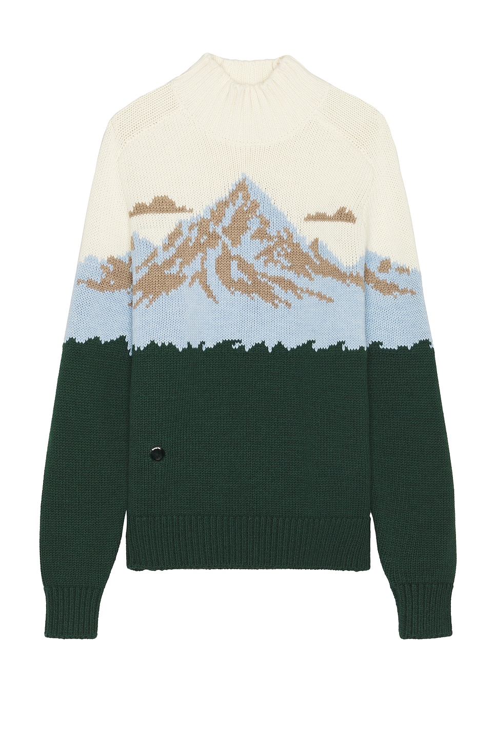 The Mountain Detail High Neck Sweater in Blue